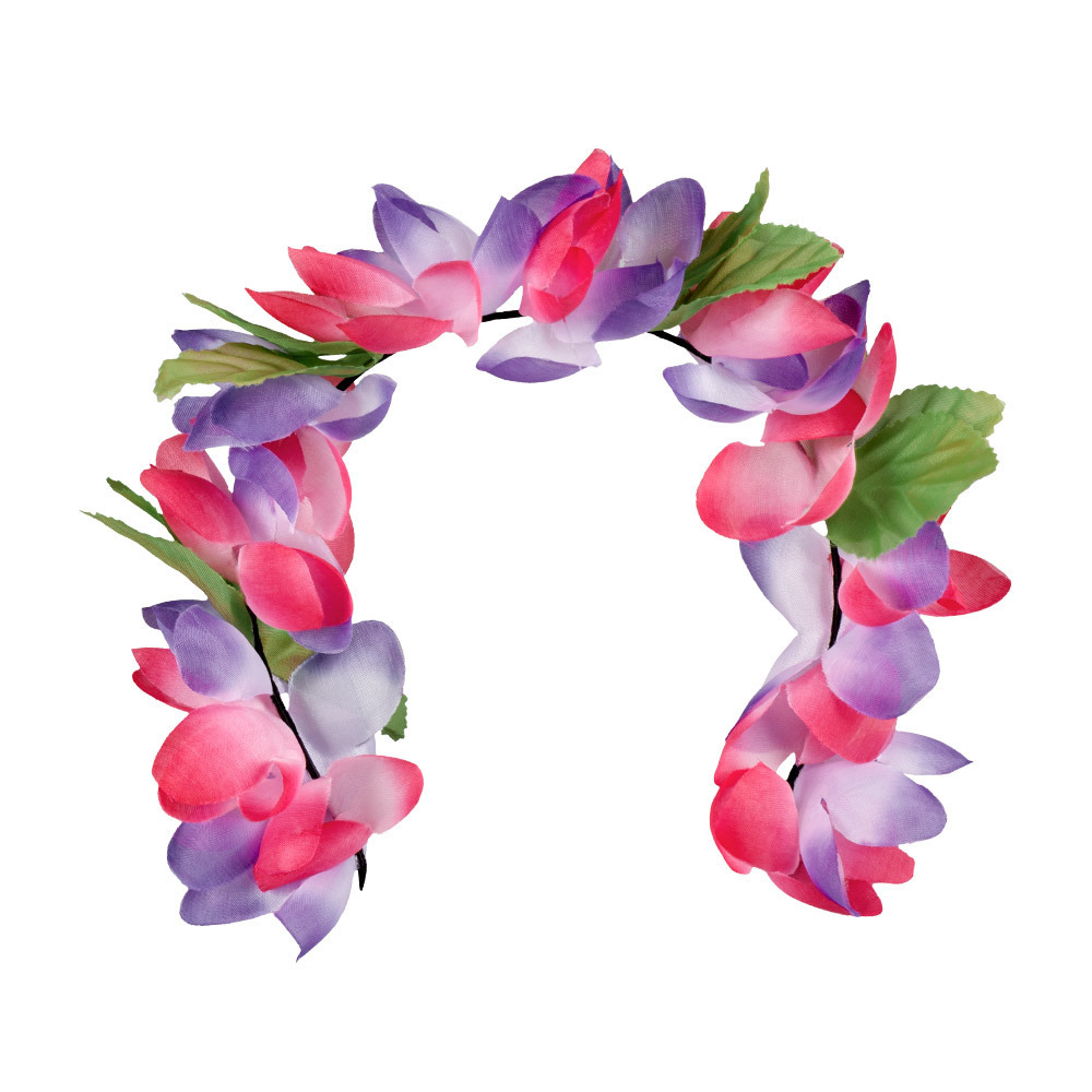 Carnaval verkleed Tiara-diadeem Tropische bloemen dames-meisjes Fantasy-tropical-hawaii thema
