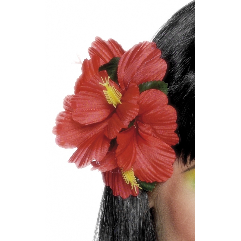Haarclip-haarbloem hawaii rode bloemen