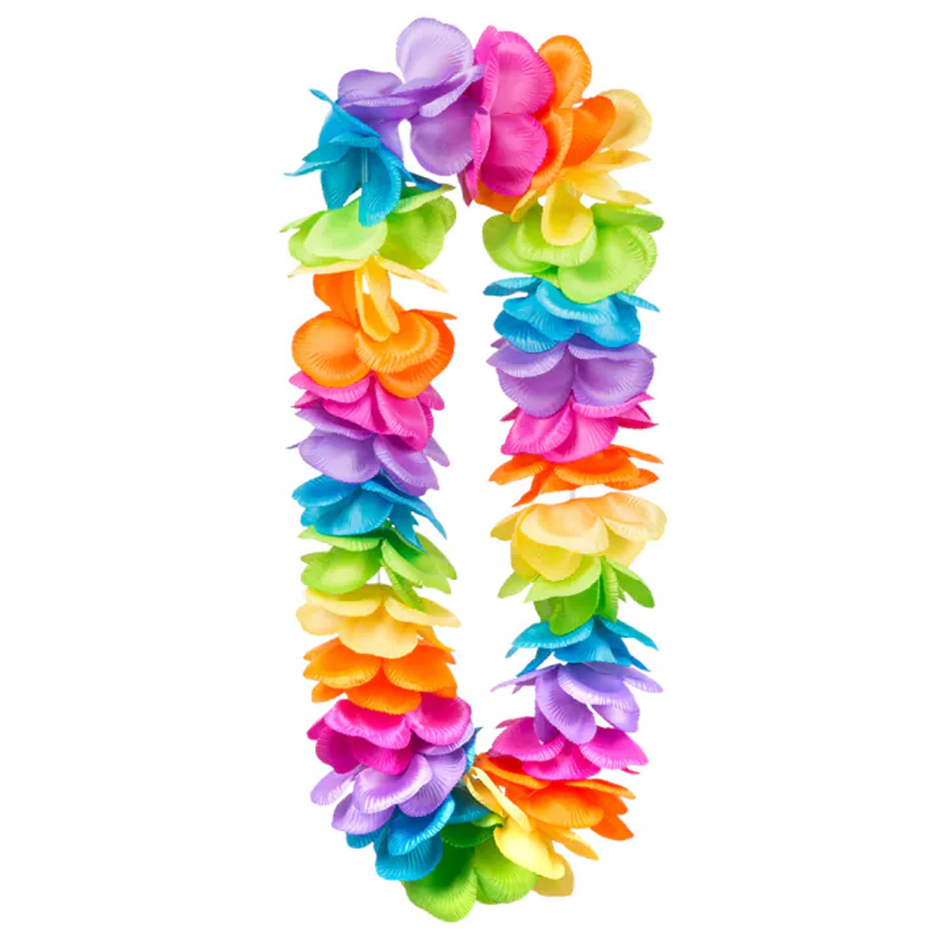 Toppers Hawaii krans-slinger Tropische-zomerse kleuren mix Grote bloemen blaadjes hals slingers
