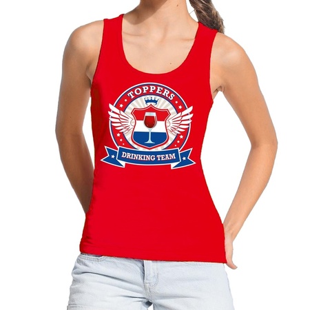 Rood Toppers drinking team tanktop / mouwloos shirt dames