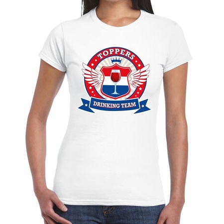 Wit Toppers drinking team t-shirt dames